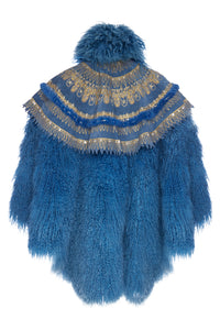 80's Zandra Rhodes Mongolian Fur Cape