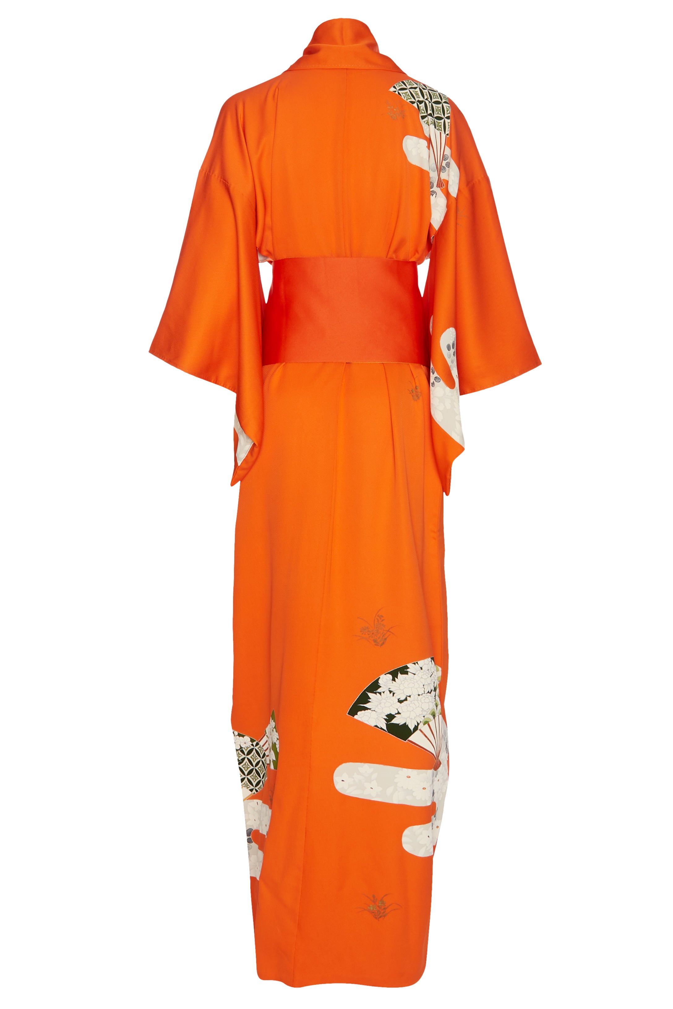 1970s Japanese Red Silk Kimono with Sash - Annie's Ibiza