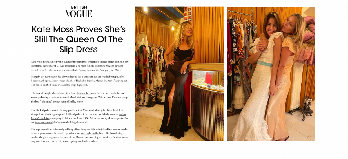 BRITISH VOGUE: Kate Moss Proves She's Still the Queen of the Slip Dress