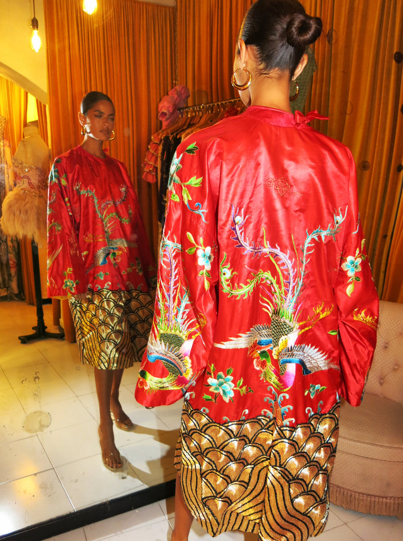 20th Century Chang-Fu Red Satin Robe – Annie's Ibiza Online