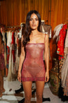 1920's Egyptian Fuchsia Diamond Mini Dress