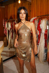1920's Egyptian Halter Tie Mini Dress