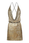 1920's Egyptian Draped Cowl Neck Mini Dress