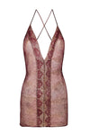 1920's Egyptian Red V Neck Mini Dress