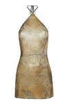 1920's Egyptian Halter Tie Mini Dress