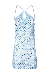 Blue Sequin Mini Dress