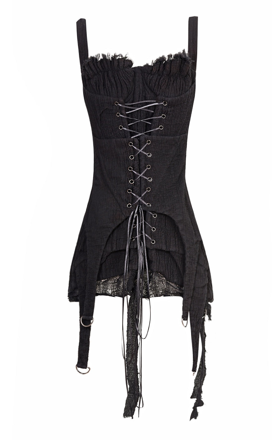 トップス MELT THE LADY ruffle corset black melt the lady ruffle corset トップス black（BLK FAN LACED