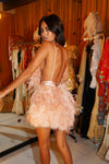 1920s Marabou and Ostrich Feather Mini Dress