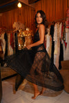1940s Black Lace and Velvet Dress