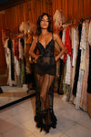 1940s Black Lace Dress