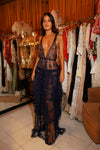 1940s Navy Lace Dress