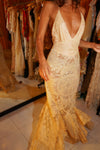 1940s Ivory Lace Gown