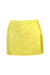 Crystal Embellished Mini Skirt- Yellow