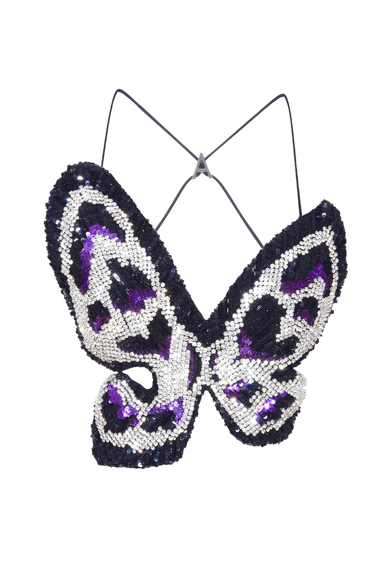 Crystal Pailette Butterfly Top