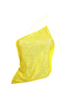 Cropped Crystal Mesh Top- Yellow
