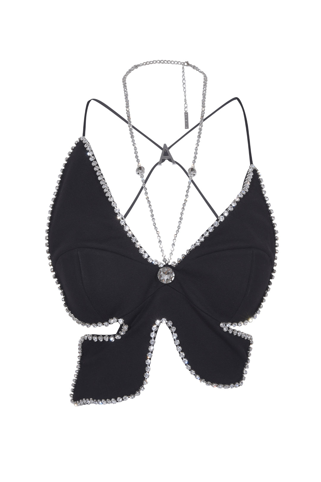 Black Crystal Butterfly Top