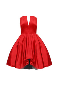 Corset Red Silk Mini Dress
