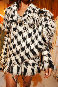 Houndstooth Knotted Jacket