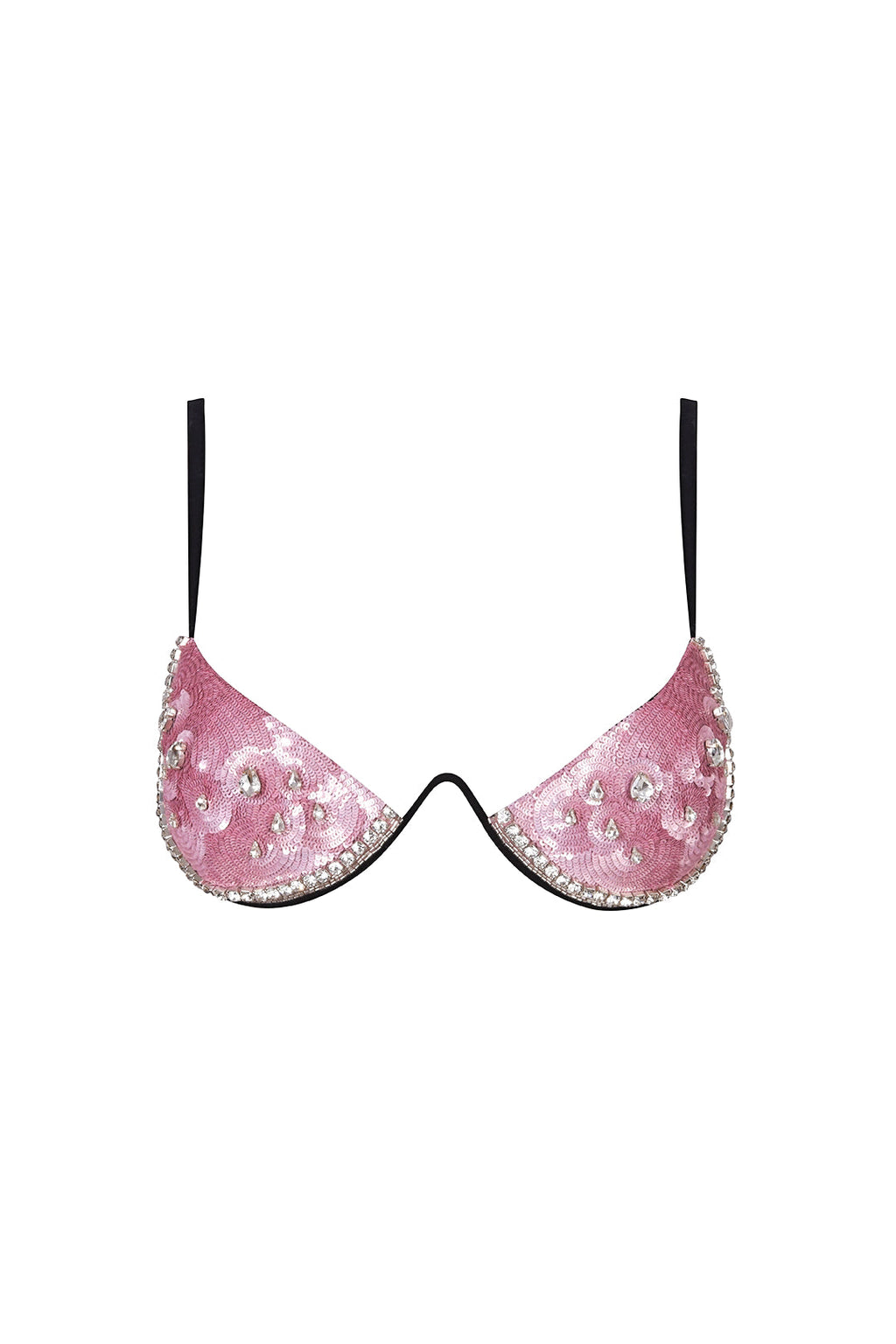 Embroidered Crystal Paillette Watermelon Bra