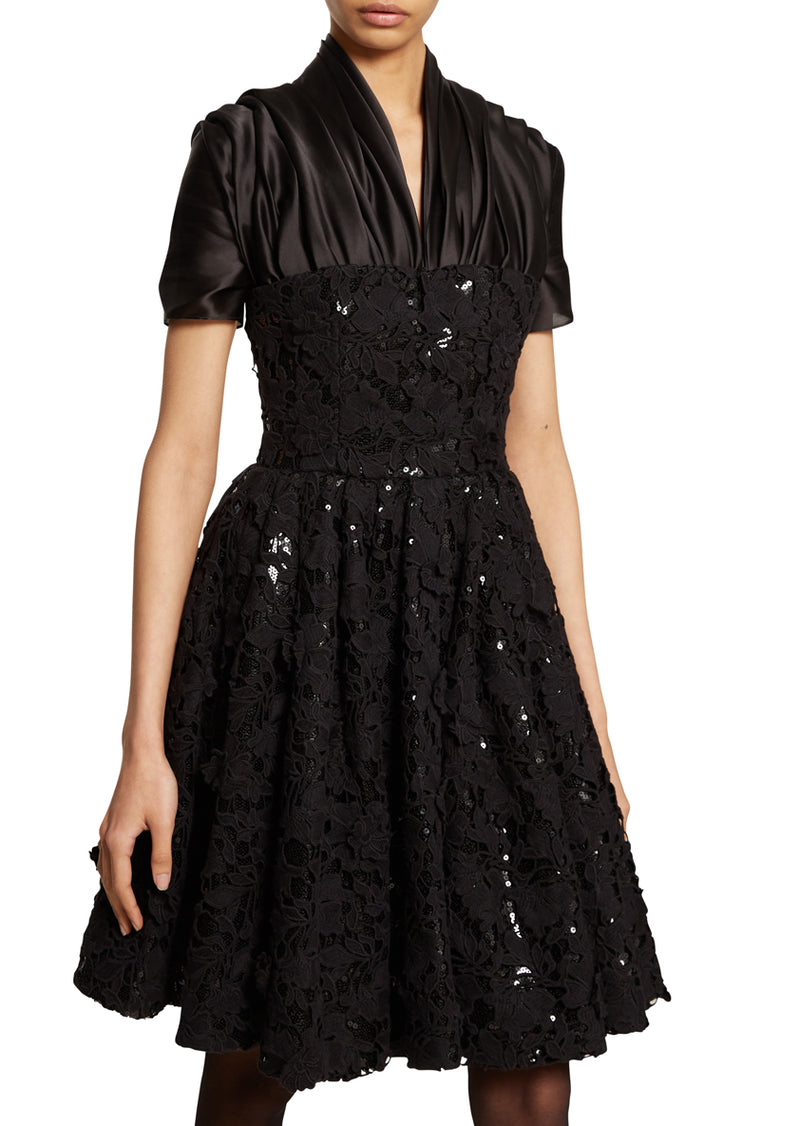 Black Lace Shadow Mini Dress
