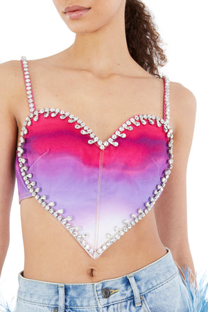 Ombre Crystal Heart Top