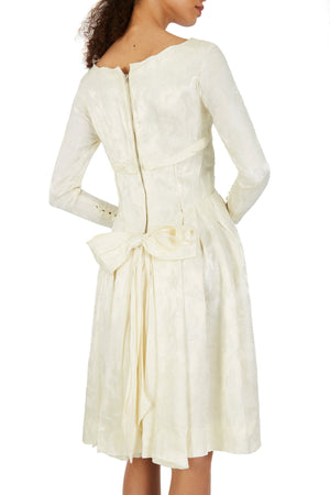 Silk White Brocade Dress