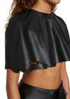 Cropped Leather Cape