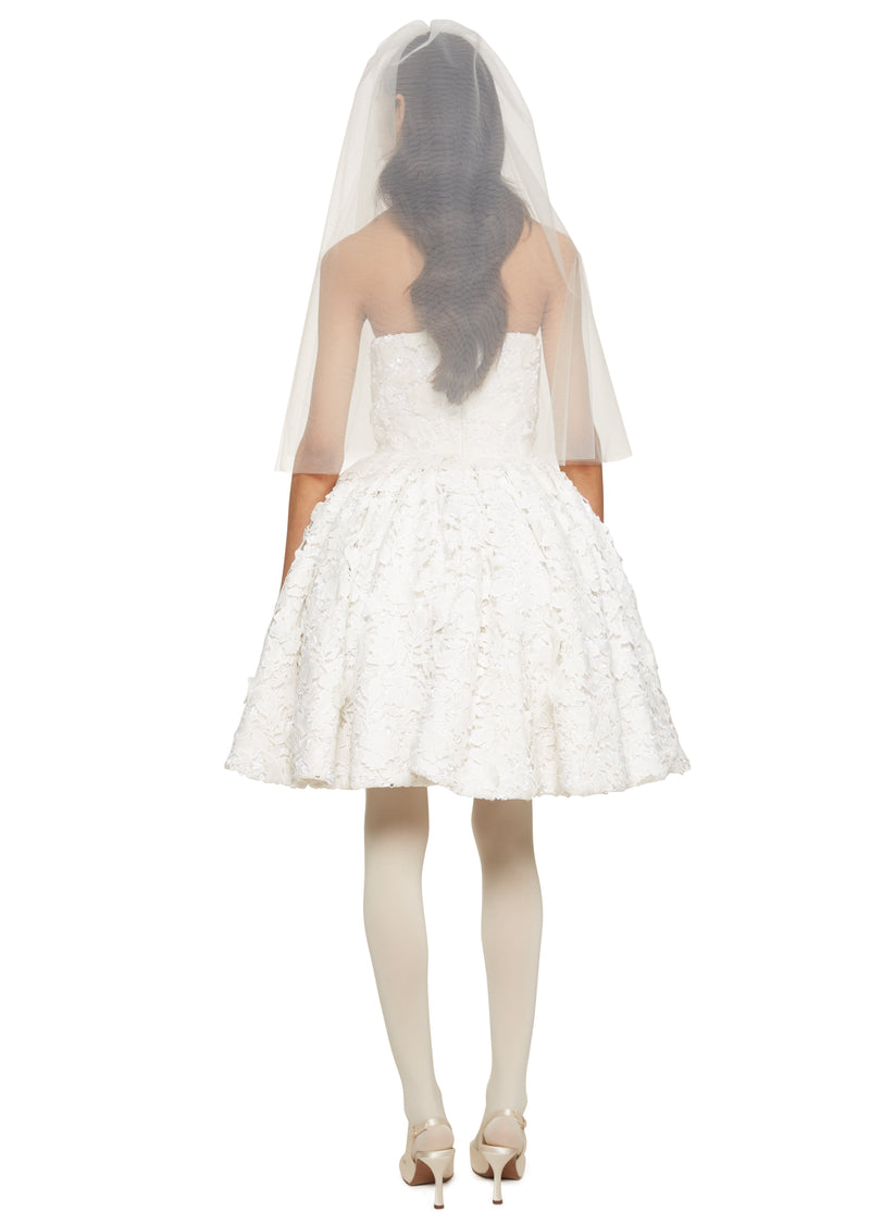 Corset Lace Mini Dress - Ivory