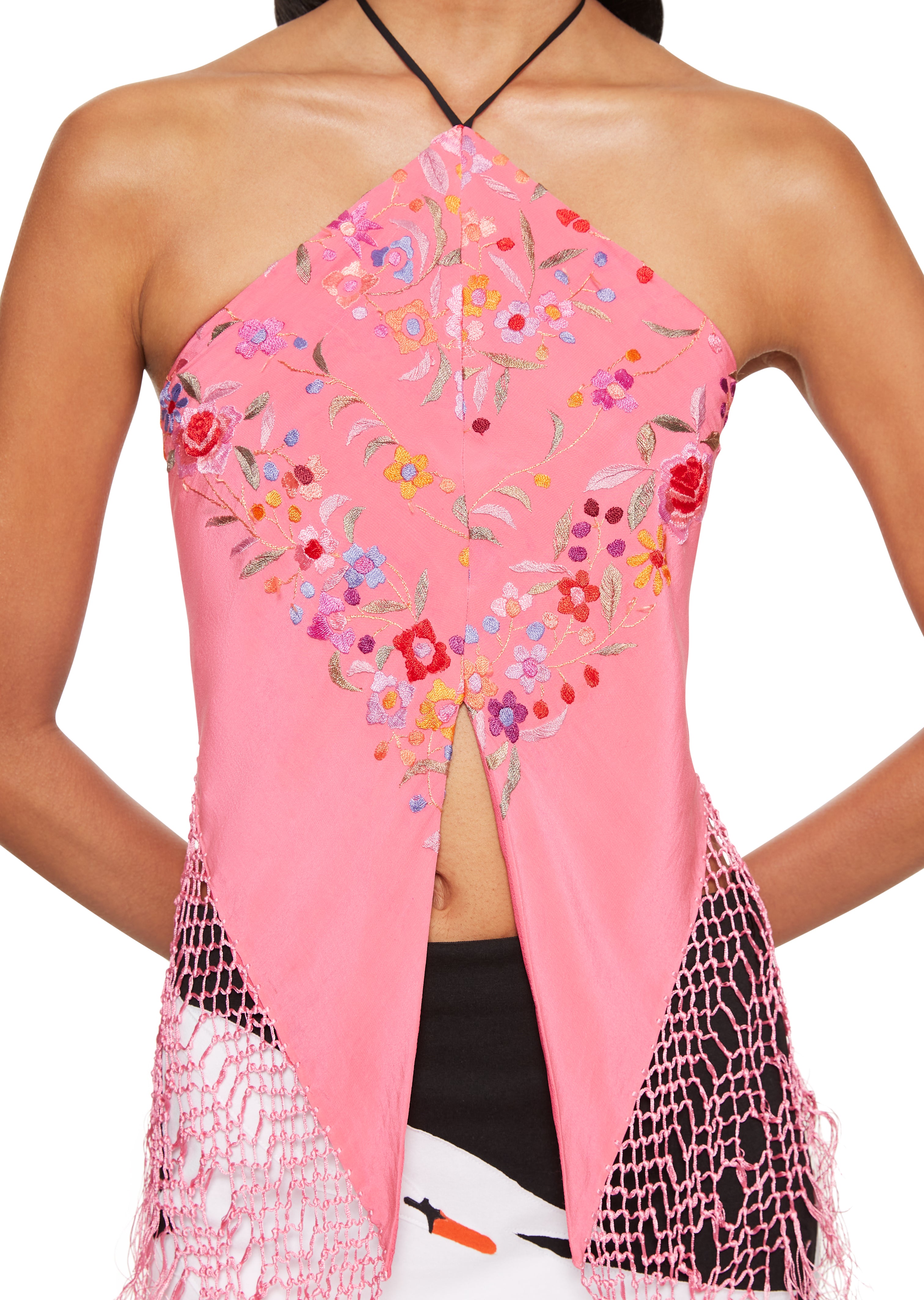 Pink Tassel Piano Shawl Halter Top – Annie's Ibiza Online