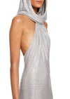 Silver Crystal Hooded Gown