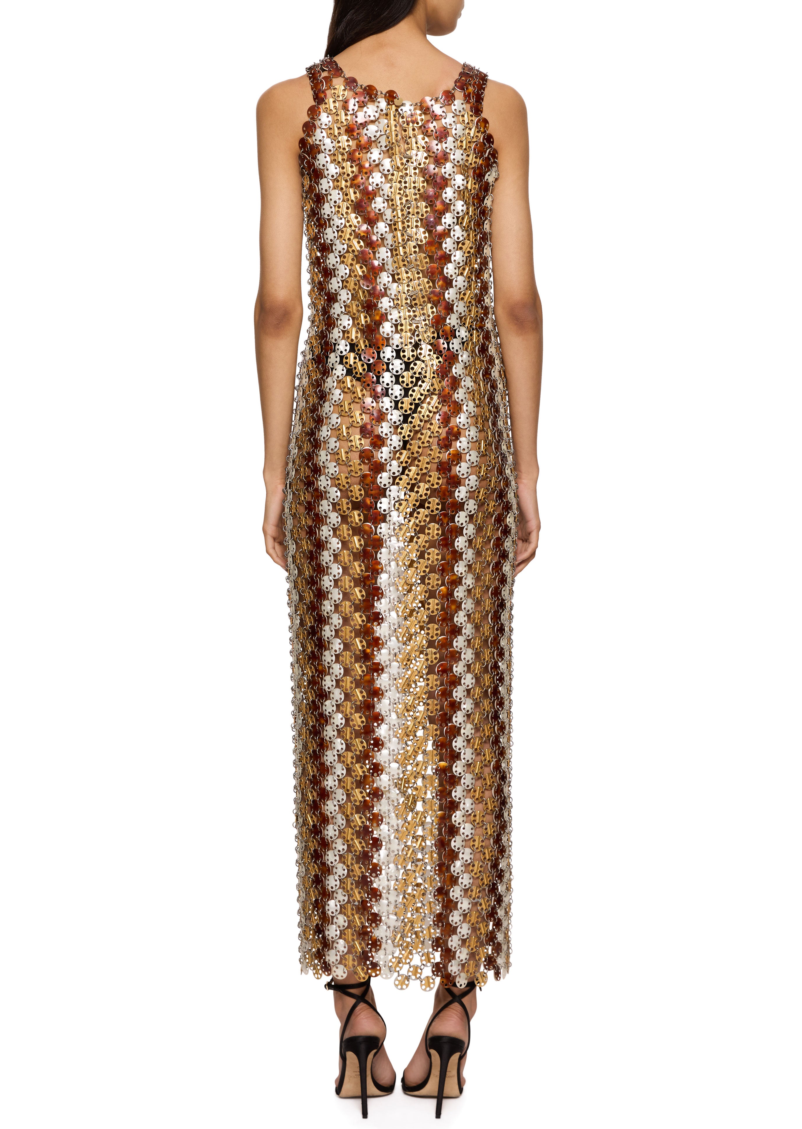 Spring Summer 1969 Paco Rabanne Bronze Metal Discs Couture Evening
