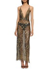 1920s Egyptian Gold and Black Strappy Gown