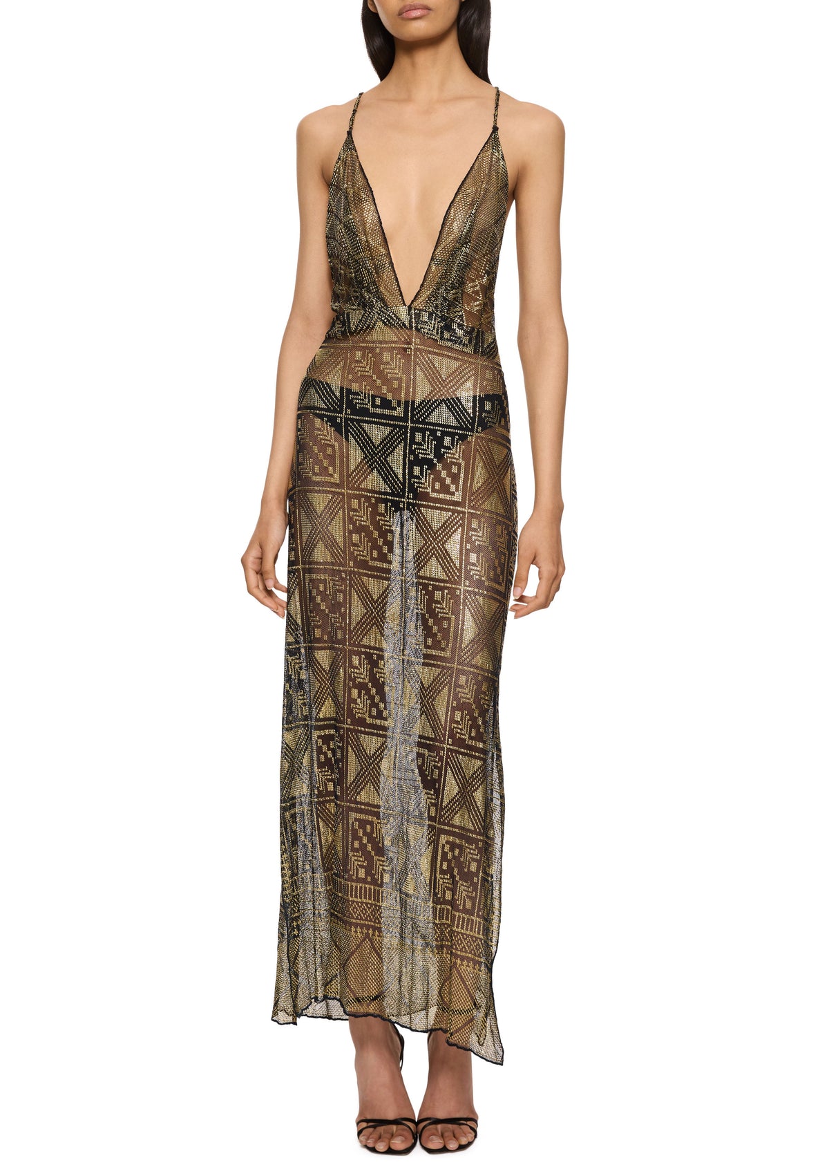 1920s Egyptian Gold and Black Strappy Gown Annie's Ibiza Online 1920s Egyptian Gold and Black Strappy Gown Annie's Ibiza Online