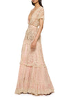 1920s Cream and Blush Intricate Lace Gown