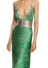 1920s Emerald Green Metallic Gown