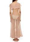 1930s Dusty Pink Sheer Dress with Rosette