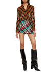 Sequin Tartan Mini Skirt