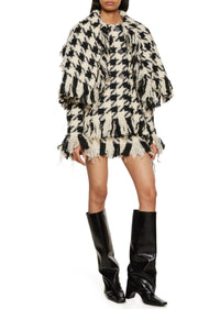 Houndstooth Cape Jacket