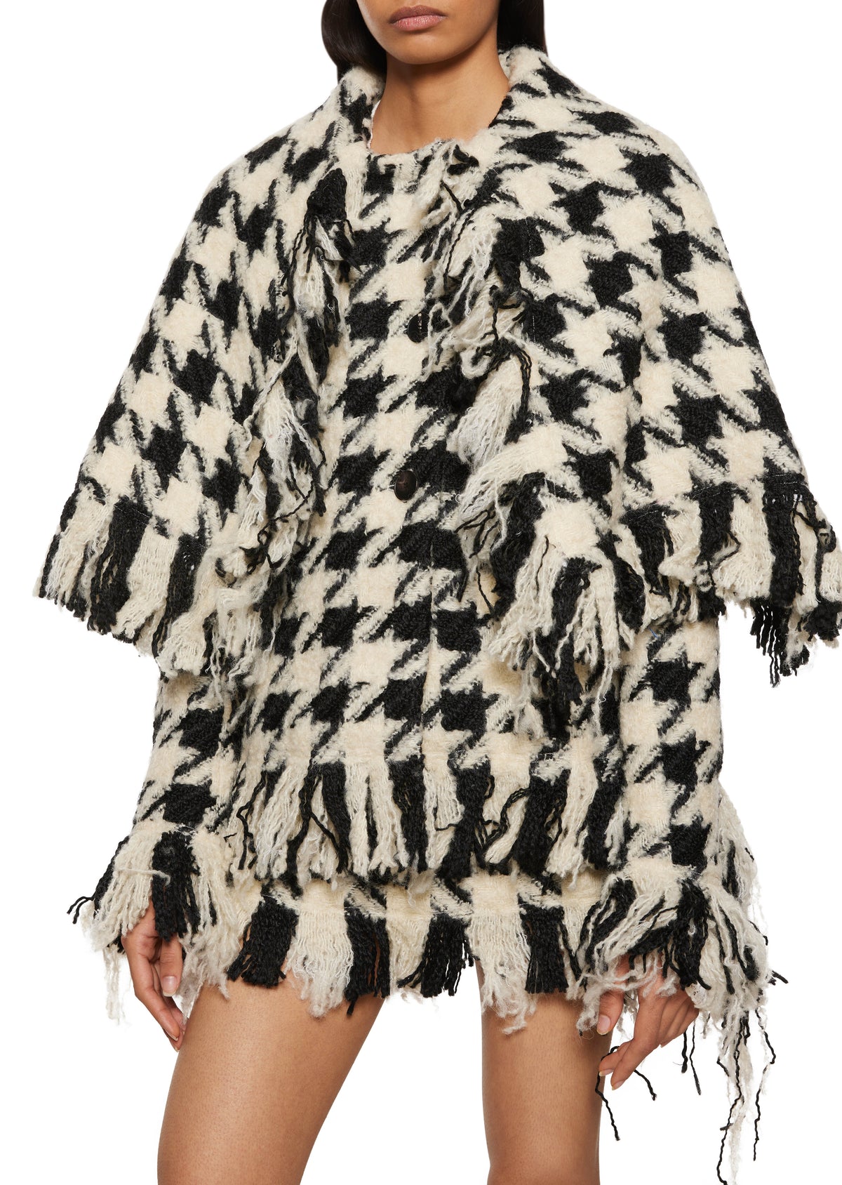 Houndstooth Cape Jacket