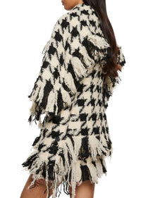 Houndstooth Cape Jacket