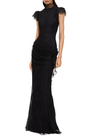 Silentium Lace Maxi Dress - Black