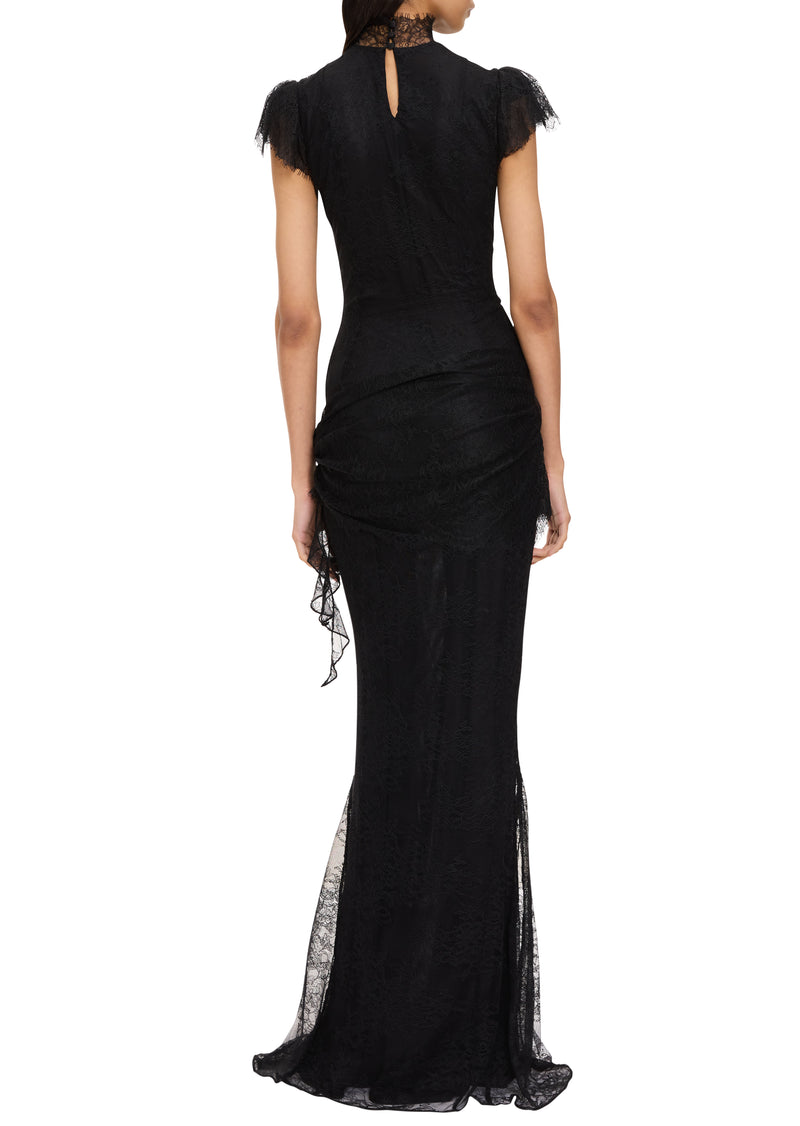 Silentium Lace Maxi Dress - Black