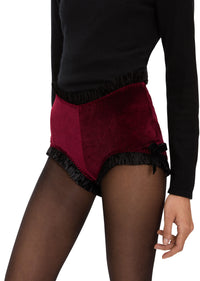 Vivienne Frill Hot Pants - Burgundy