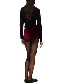 Vivienne Frill Hot Pants - Burgundy