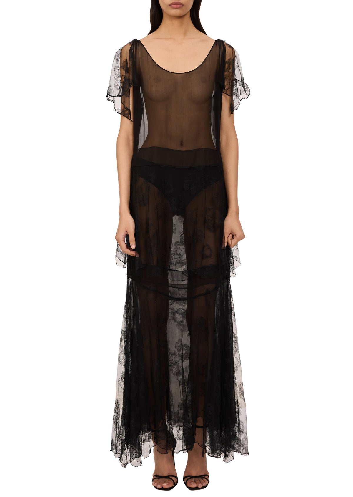 1930s Sheer Black Chiffon Dress Annie's Ibiza Online 1930s Sheer Black Chiffon Dress Annie's Ibiza Online