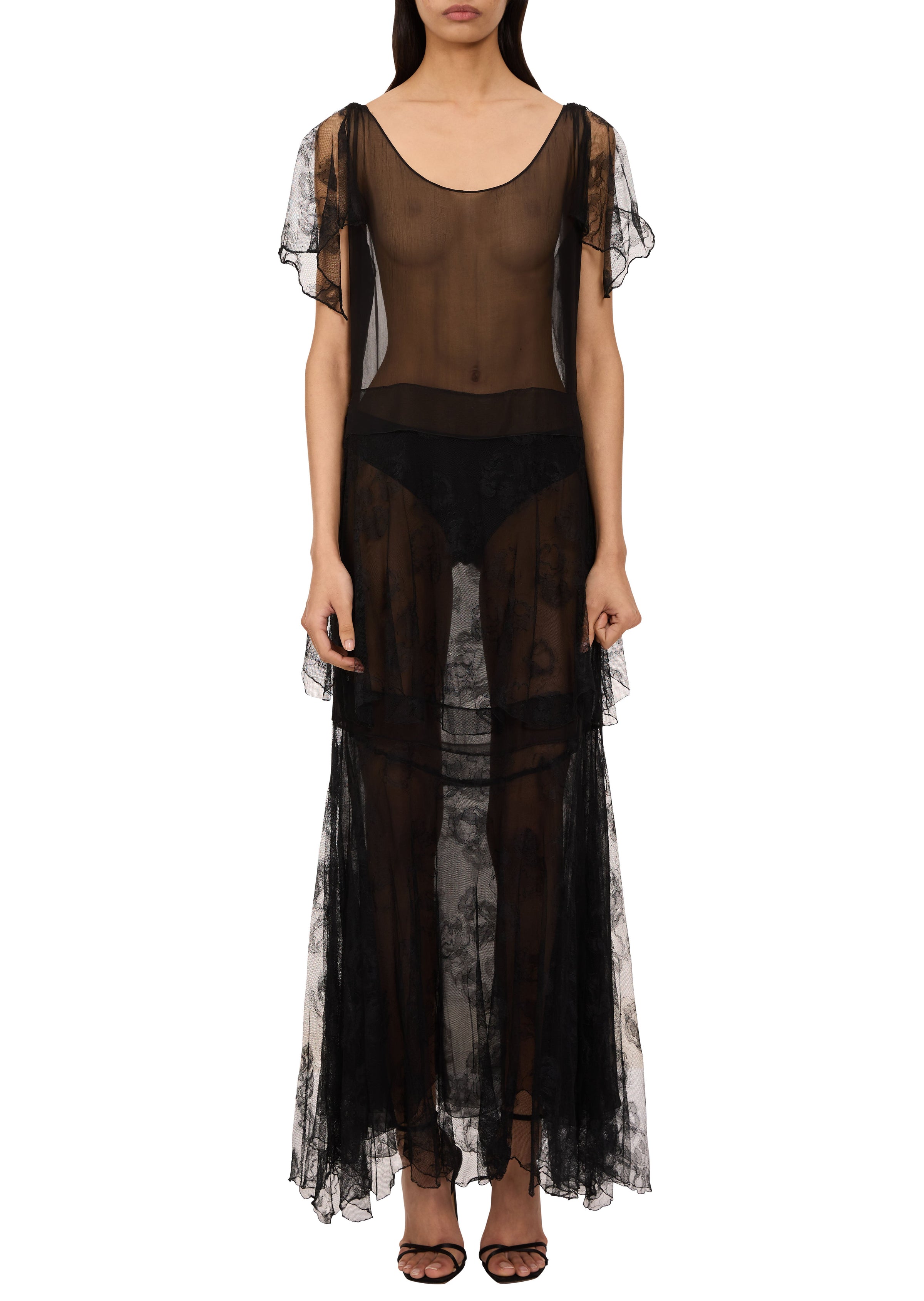 1930s Sheer Black Chiffon Dress Annie's Ibiza Online 1930s Sheer Black Chiffon Dress Annie's Ibiza Online