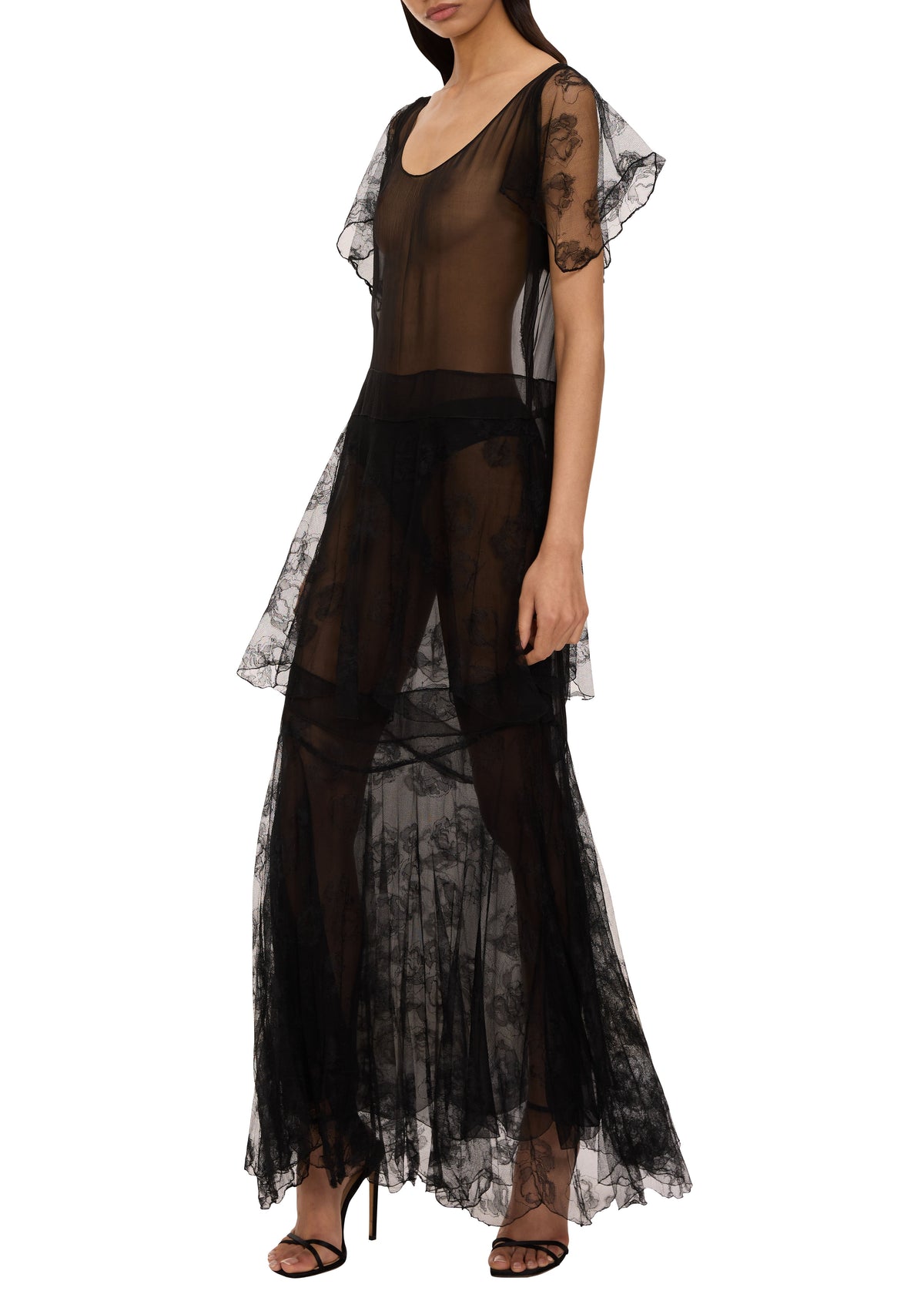 1930s Sheer Black Chiffon Dress – Annie's Ibiza Online