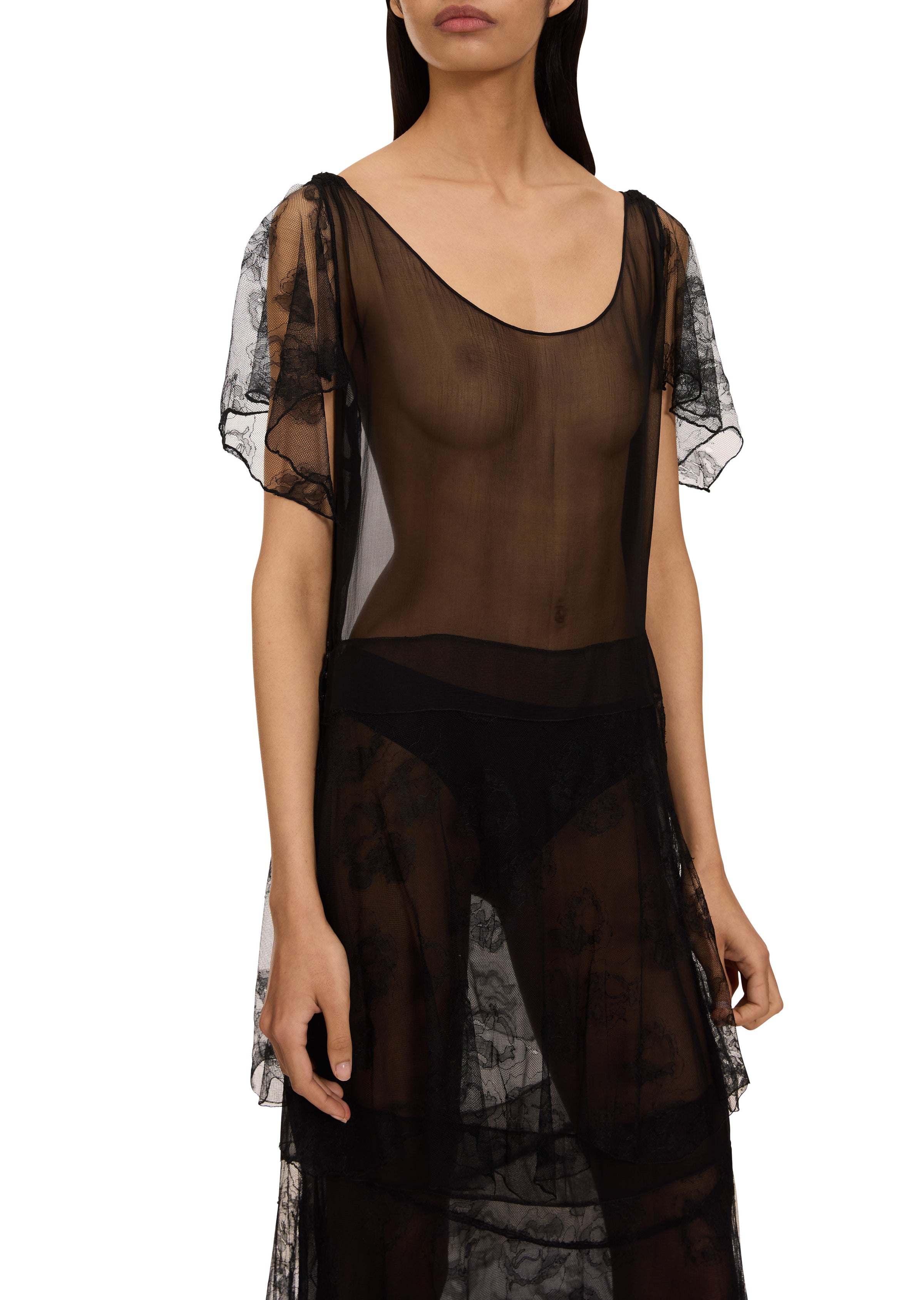 1930s Sheer Black Chiffon Dress Annie's Ibiza Online 1930s Sheer Black Chiffon Dress Annie's Ibiza Online