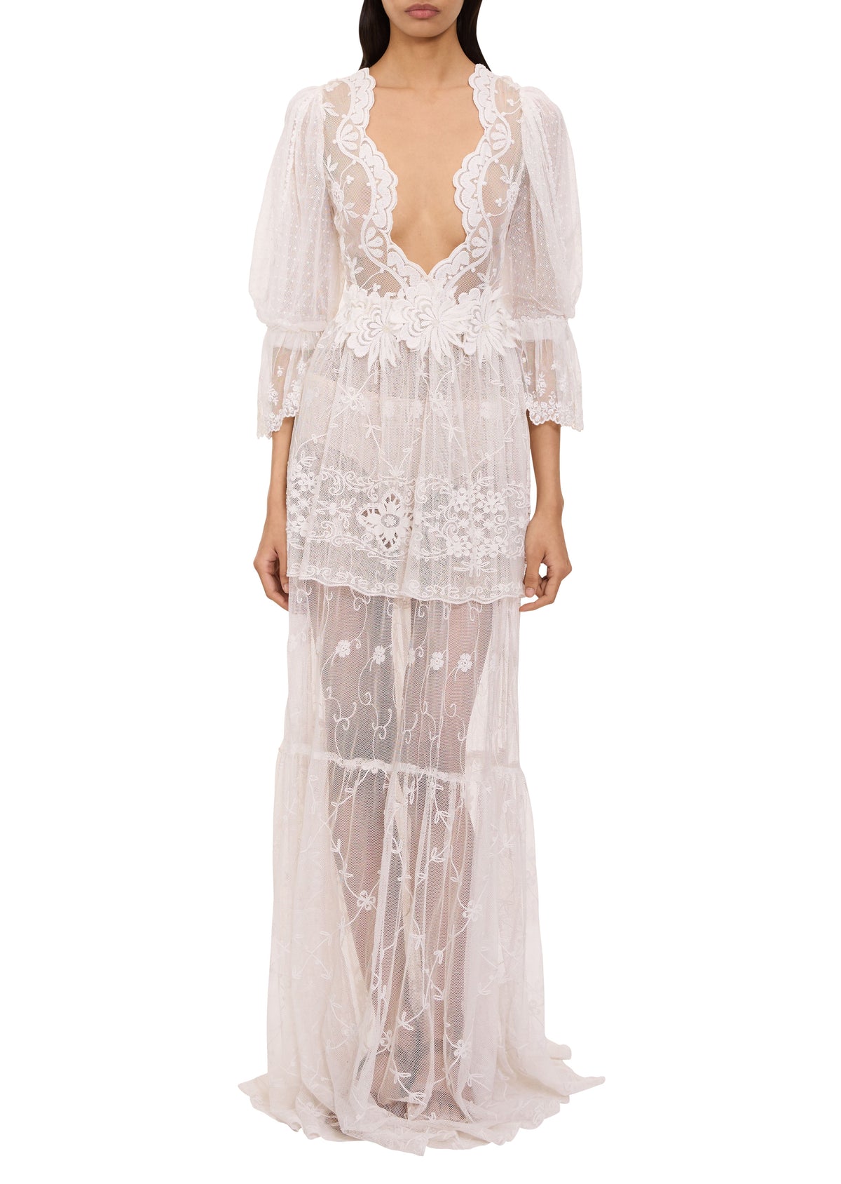 1930s Handmade White Lace Dress 1930s Handmade White Lace Dress