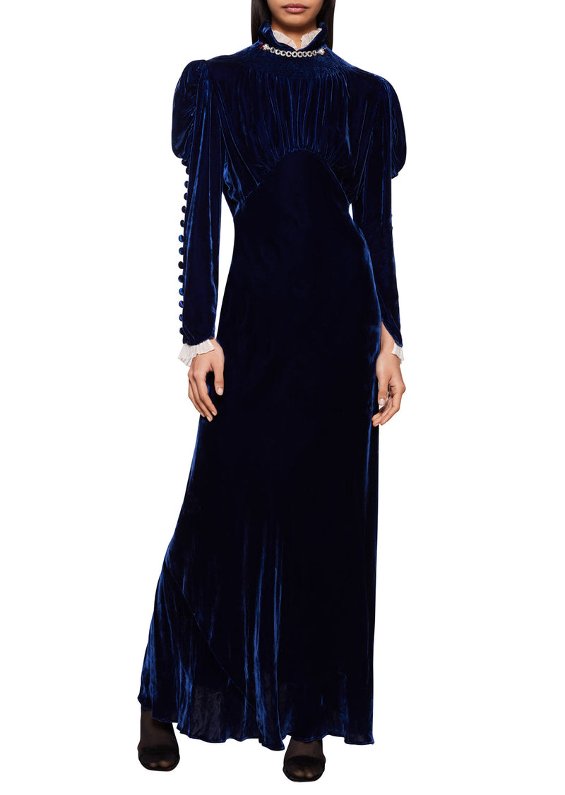 1930s Deep Navy Blue Velvet Dress Annie's Ibiza Online 1930s Deep Navy Blue Velvet Dress Annie's Ibiza Online